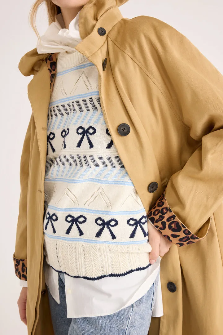Trench Alma beige et léopard café