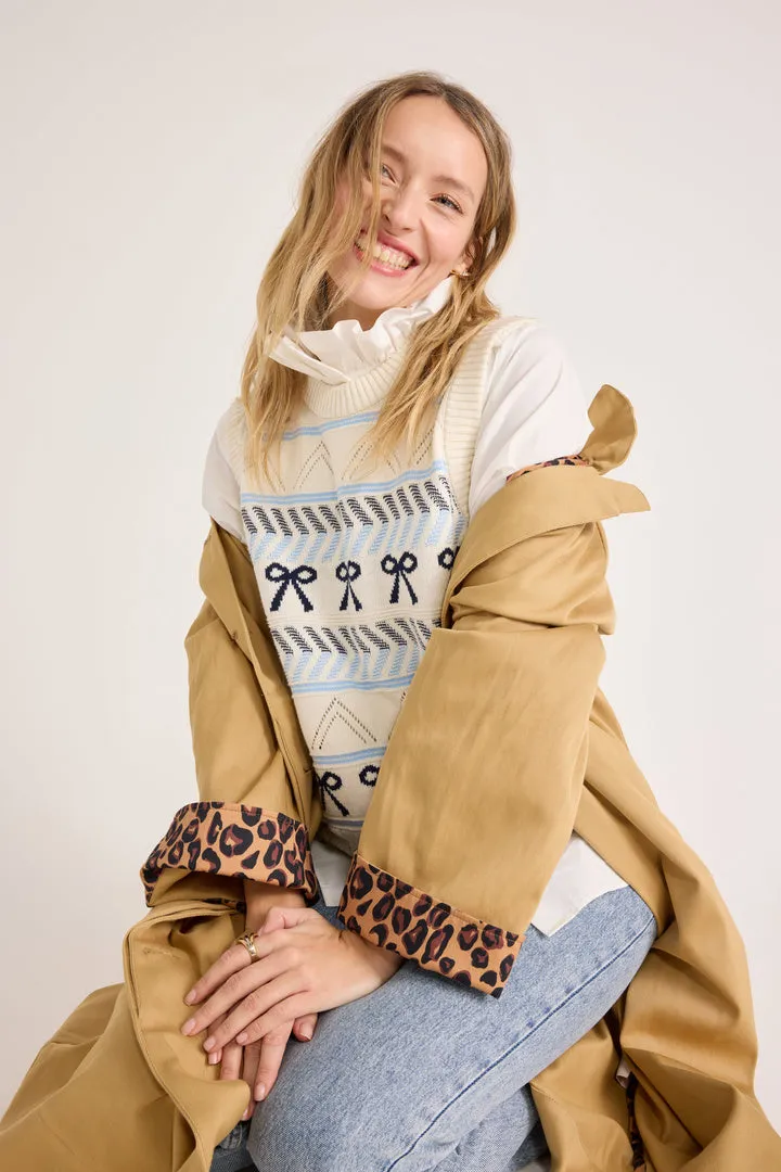 Trench Alma beige et léopard café
