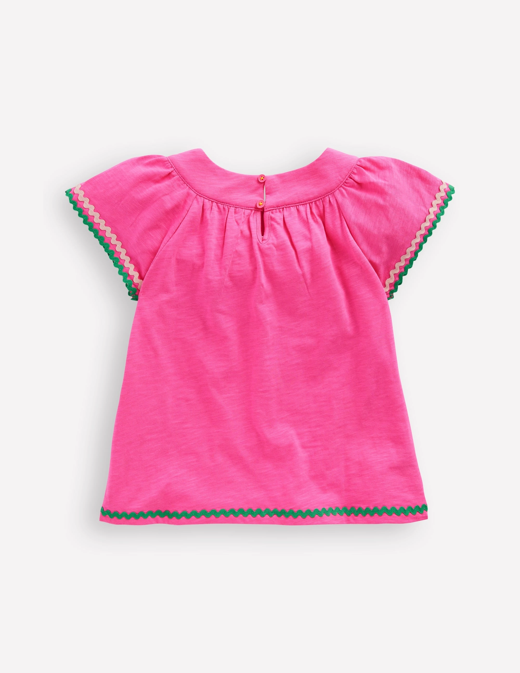 Trim Detail Pretty Top-Sorbet Pink