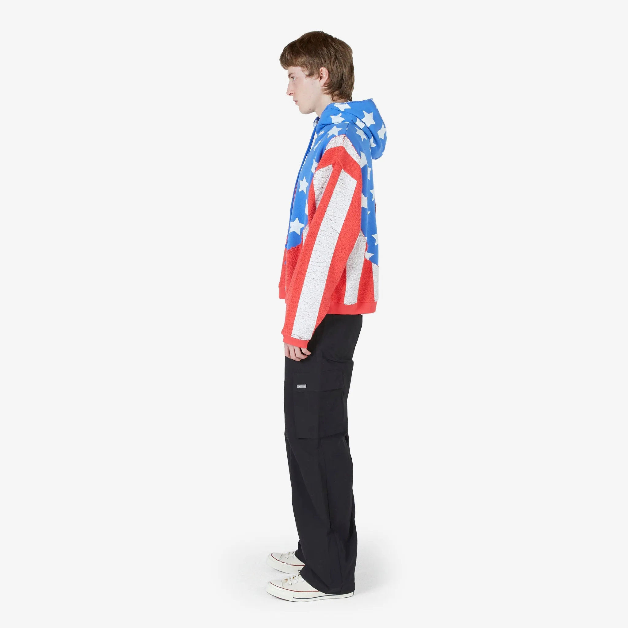 Unisex Stars and Stripes Swirl Hoodie Blue