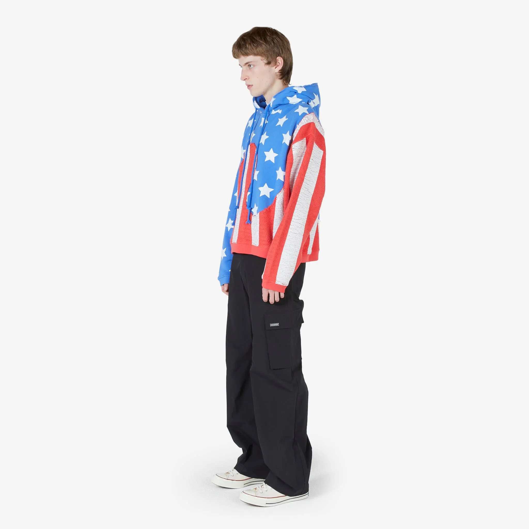 Unisex Stars and Stripes Swirl Hoodie Blue