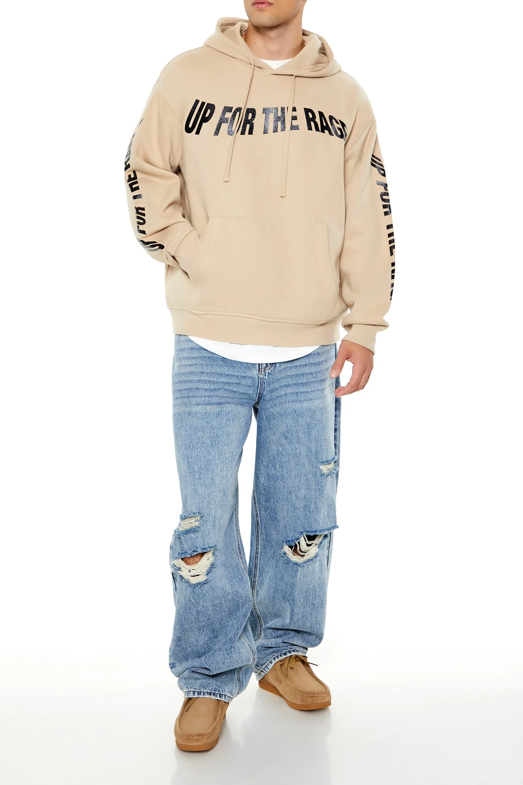 Up For The Rage Glitter Graphic Hoodie