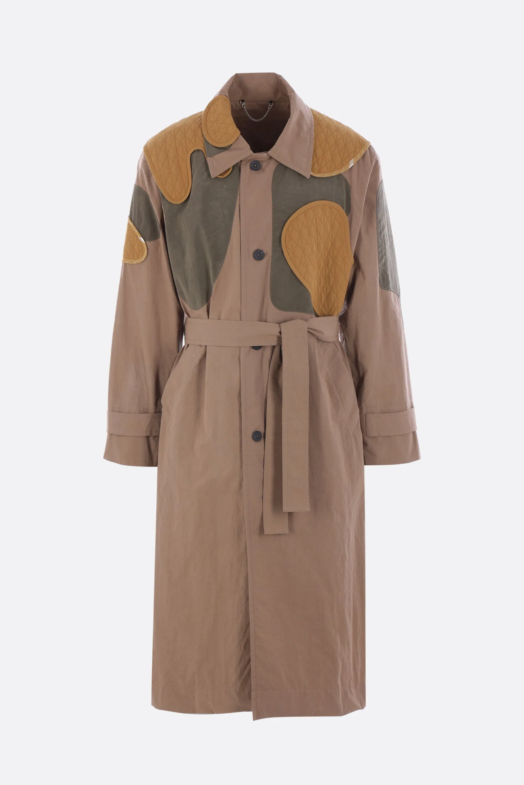 utility patch trench coat
