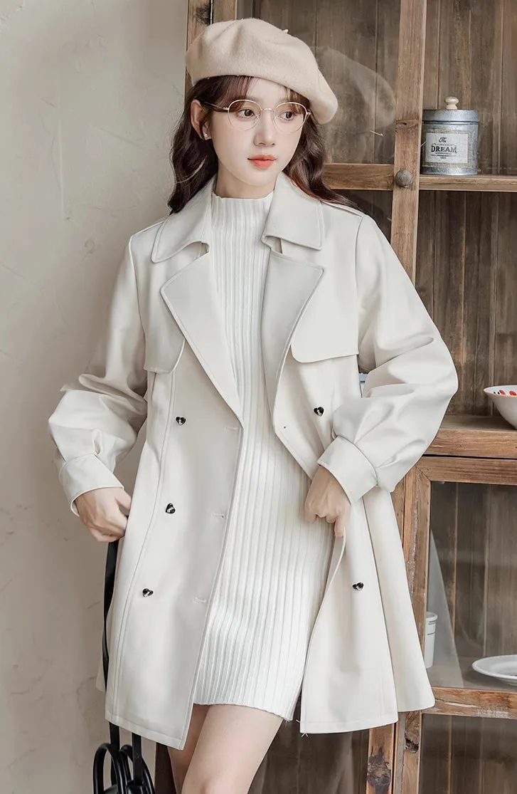 Vanilla Bean Trench Coat (Off-White)