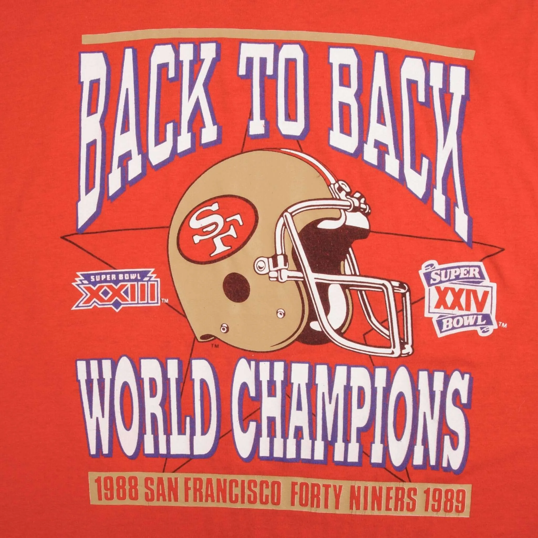VINTAGE NFL SF49ERS SUPER BOWL CHAMPION 1989 TEE SHIRT LARGE MADE IN USA