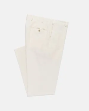 WHITE CRASH LINEN TROUSERS