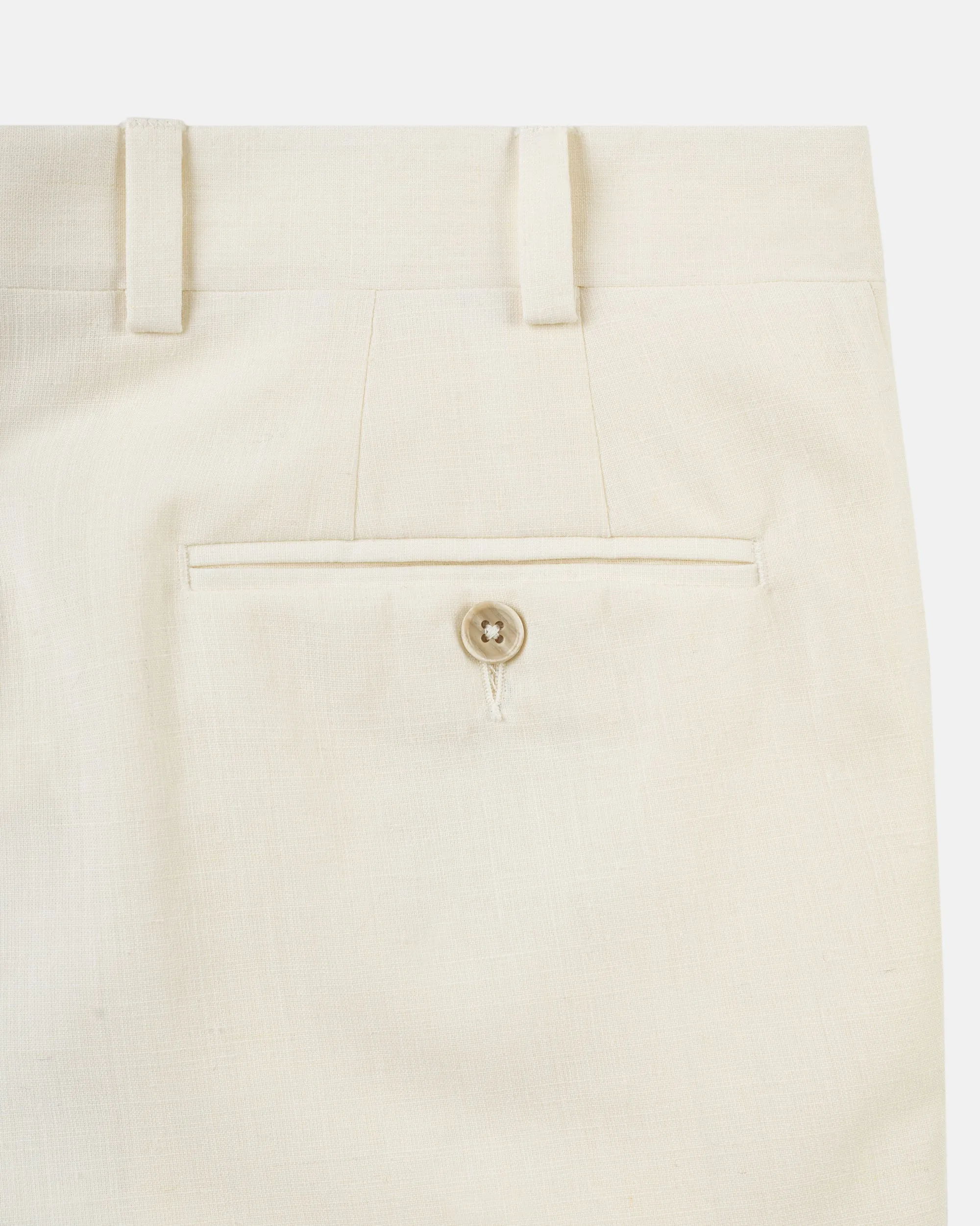 WHITE CRASH LINEN TROUSERS