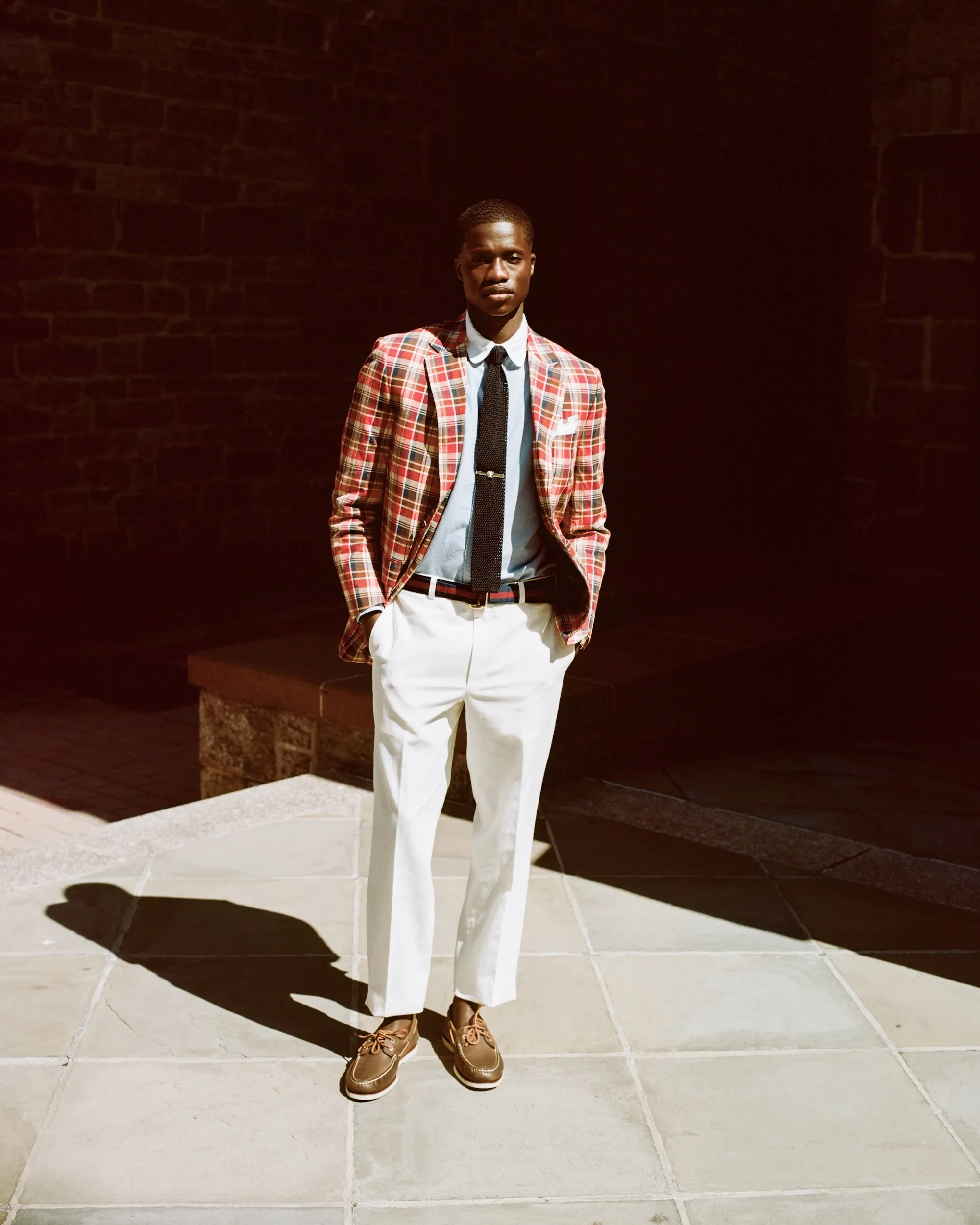 WHITE CRASH LINEN TROUSERS