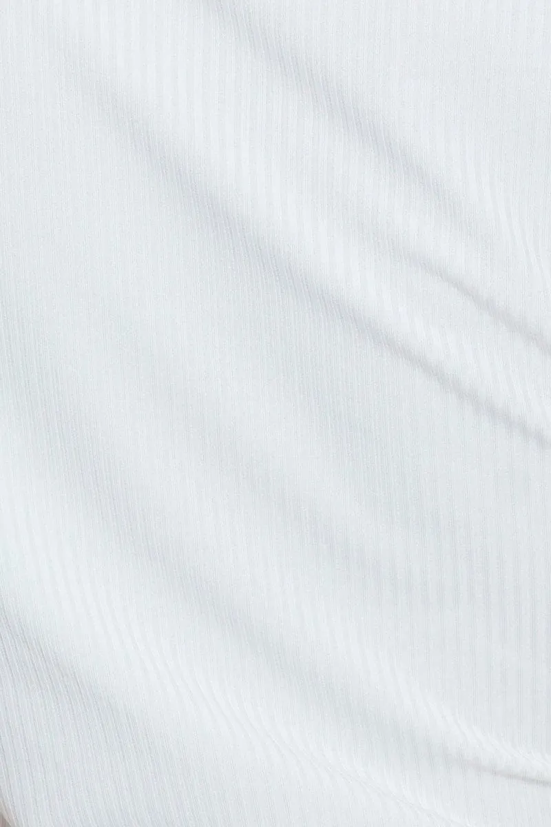 White Crop Cardigan Short Sleeve Tie Front