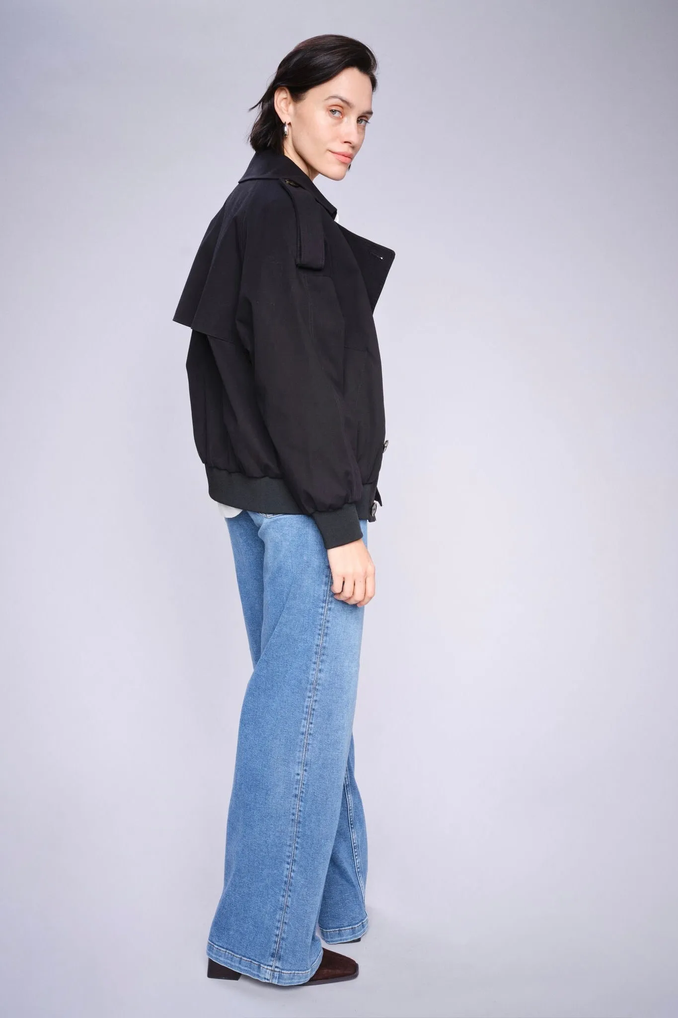 Zabi Trench Bomber Jacket  | Black | Jakke fra Mos Mosh